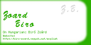 zoard biro business card