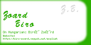 zoard biro business card
